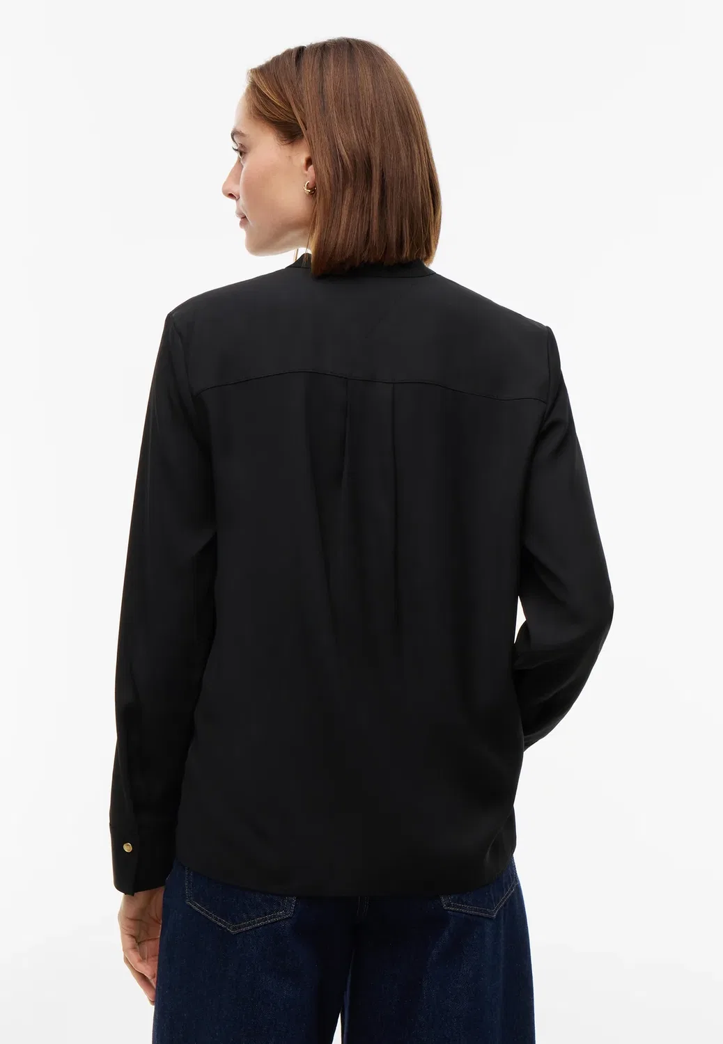 Базовая вещь - блузка на пуговицах Tommy Hilfiger, Black — фото 3