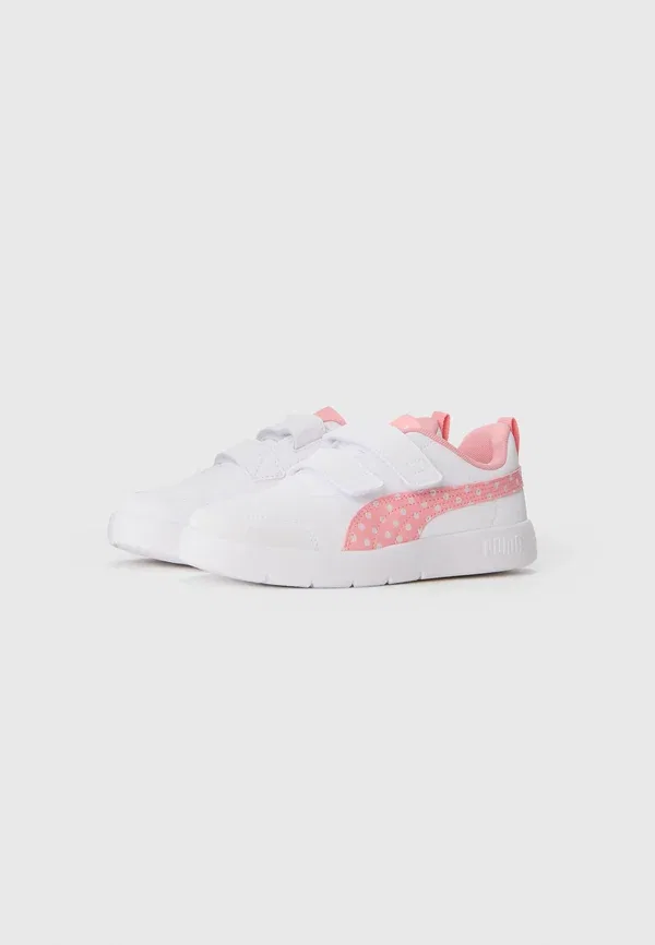 Кроссовки с искусственной кожи Courtflex v3 Puma, White/Pinkscape/Silver-coloured Mist, белый/розовый — фото 2