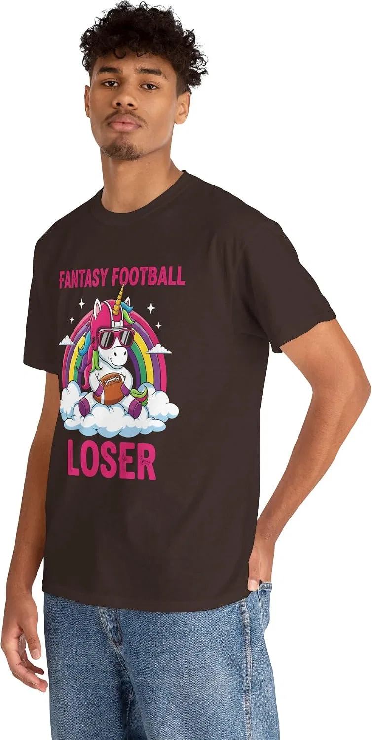 Мужская футболка с принтом Fantasy Football Loser, тёмно-шоколадный — фото 4