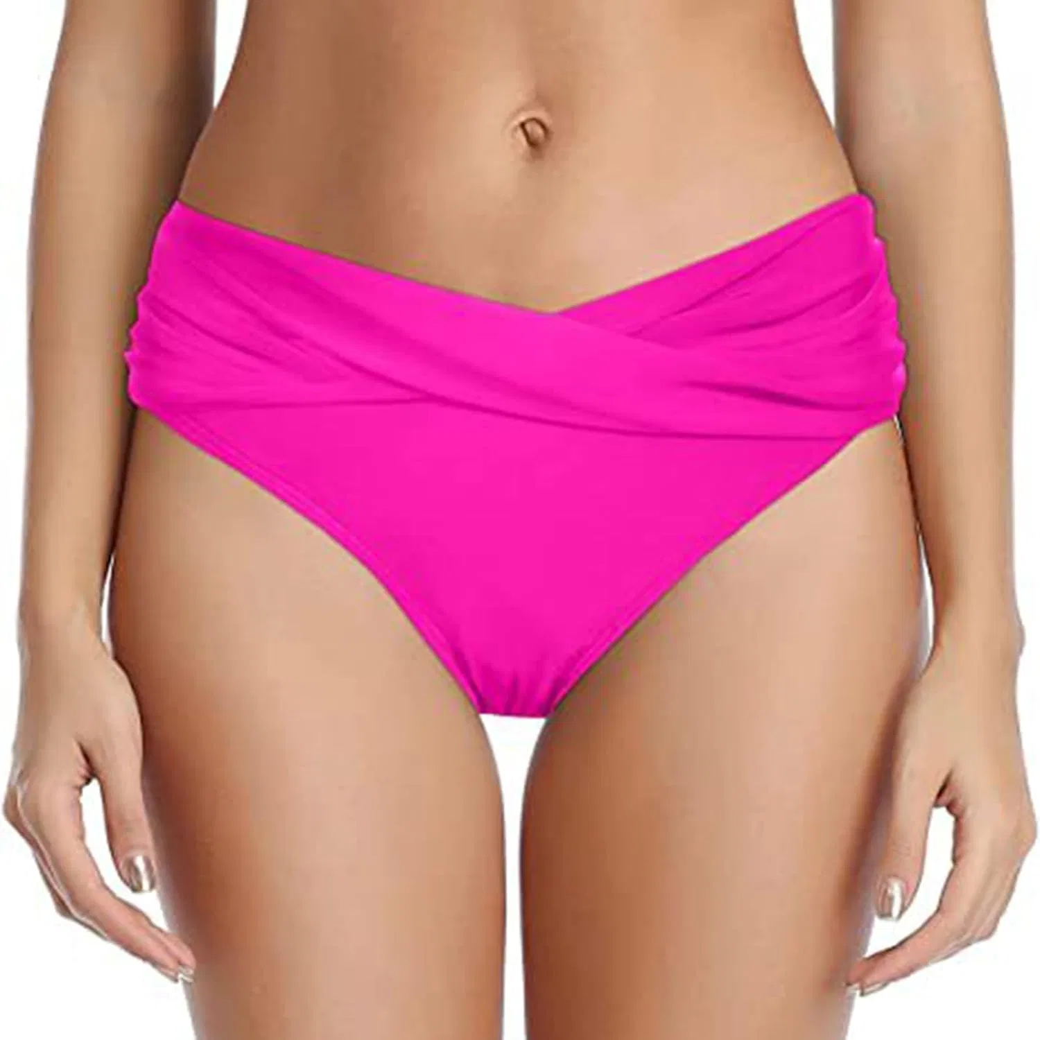 Женские плавки с завышенной талией и эффектом утяжки, Hot Pink