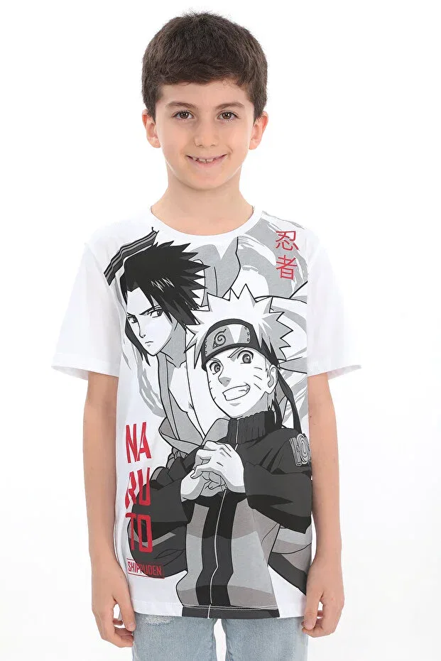 Детская футболка для мальчиков с принтом Naruto Sasuke Uzumaki Giyimod, White