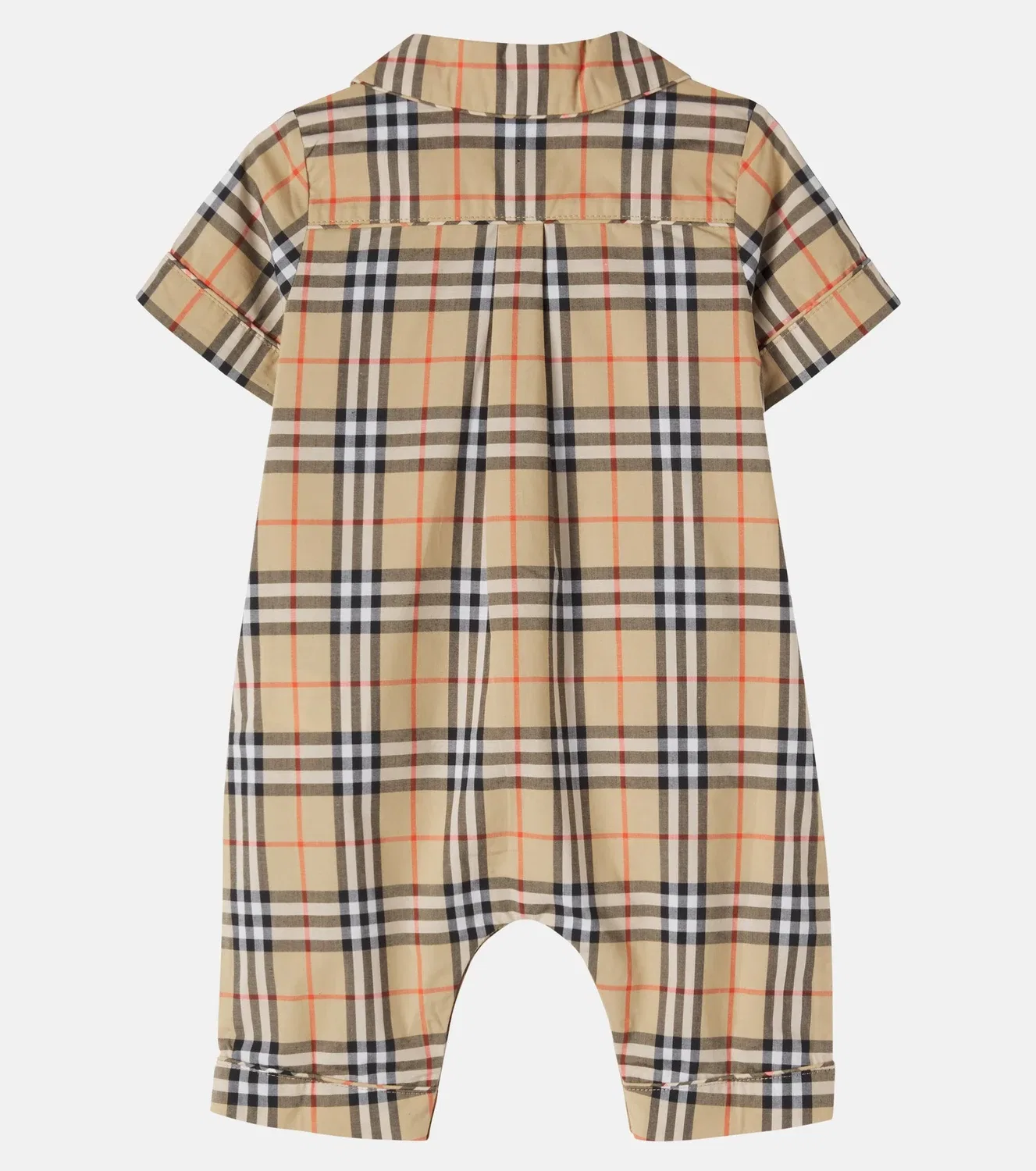 Комбинезон хлопковый Baby Burberry Check Burberry Kids, бежевый — фото 3