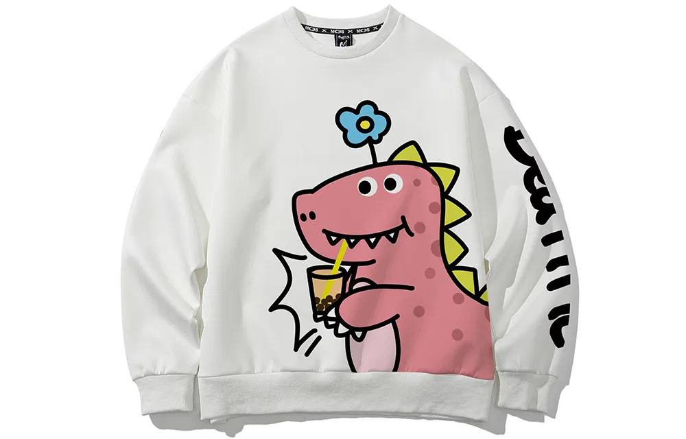 Детский свитшот с принтом динозавра Sweatshirts Unisex Crew Neck Moderate Regular SANSYAS