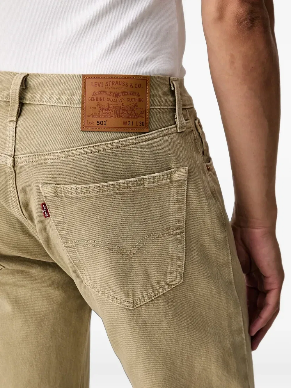 501 джинсы обычного кроя Levi's, бежевый — фото 4
