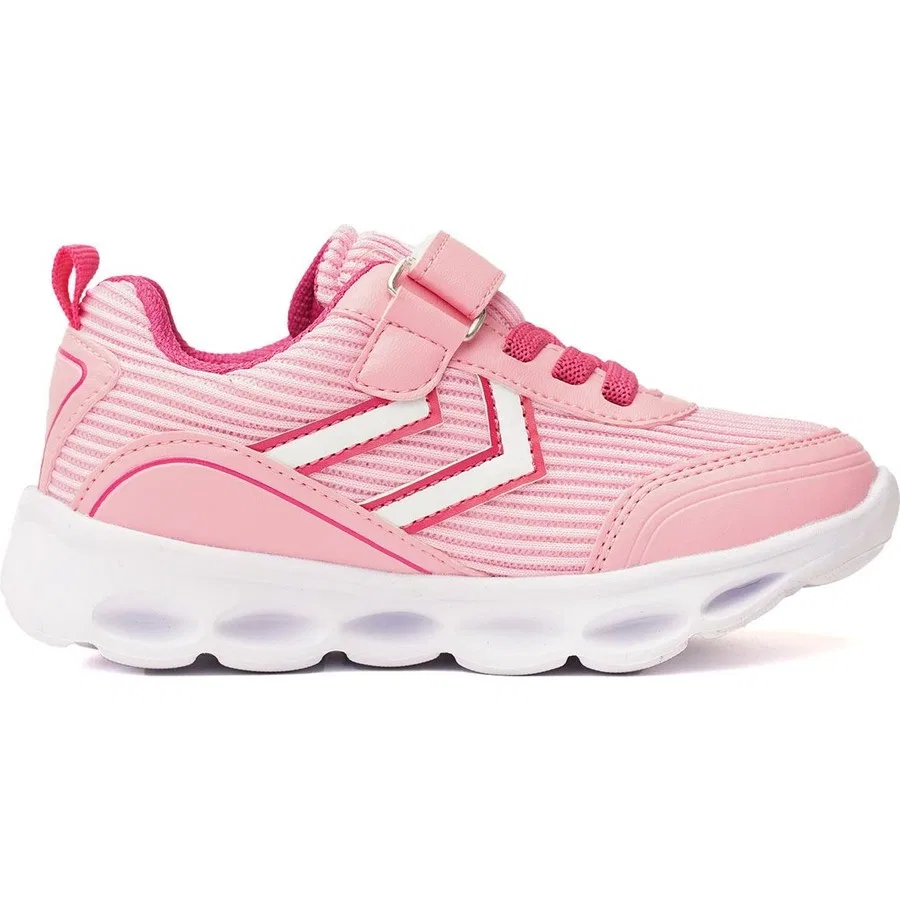 Кроссовки детские с полосками Hml Stripe Jr Hummel, Розово-белый — фото 2