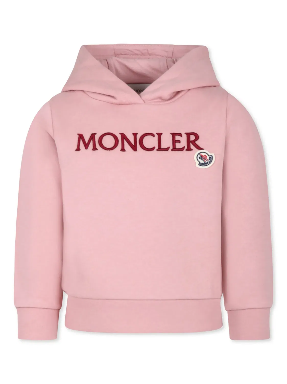 Худи с логотипом из хлопка Moncler, розовый