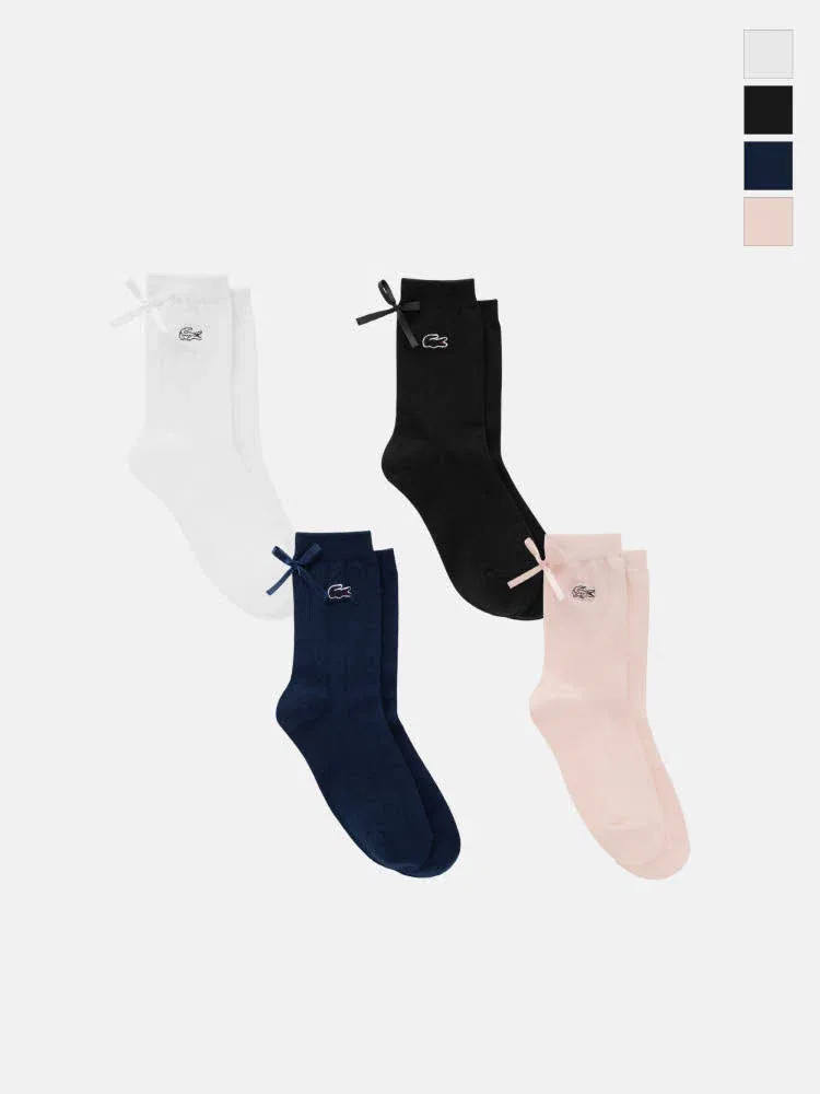Носки женские LACOSTE с бантом, Black