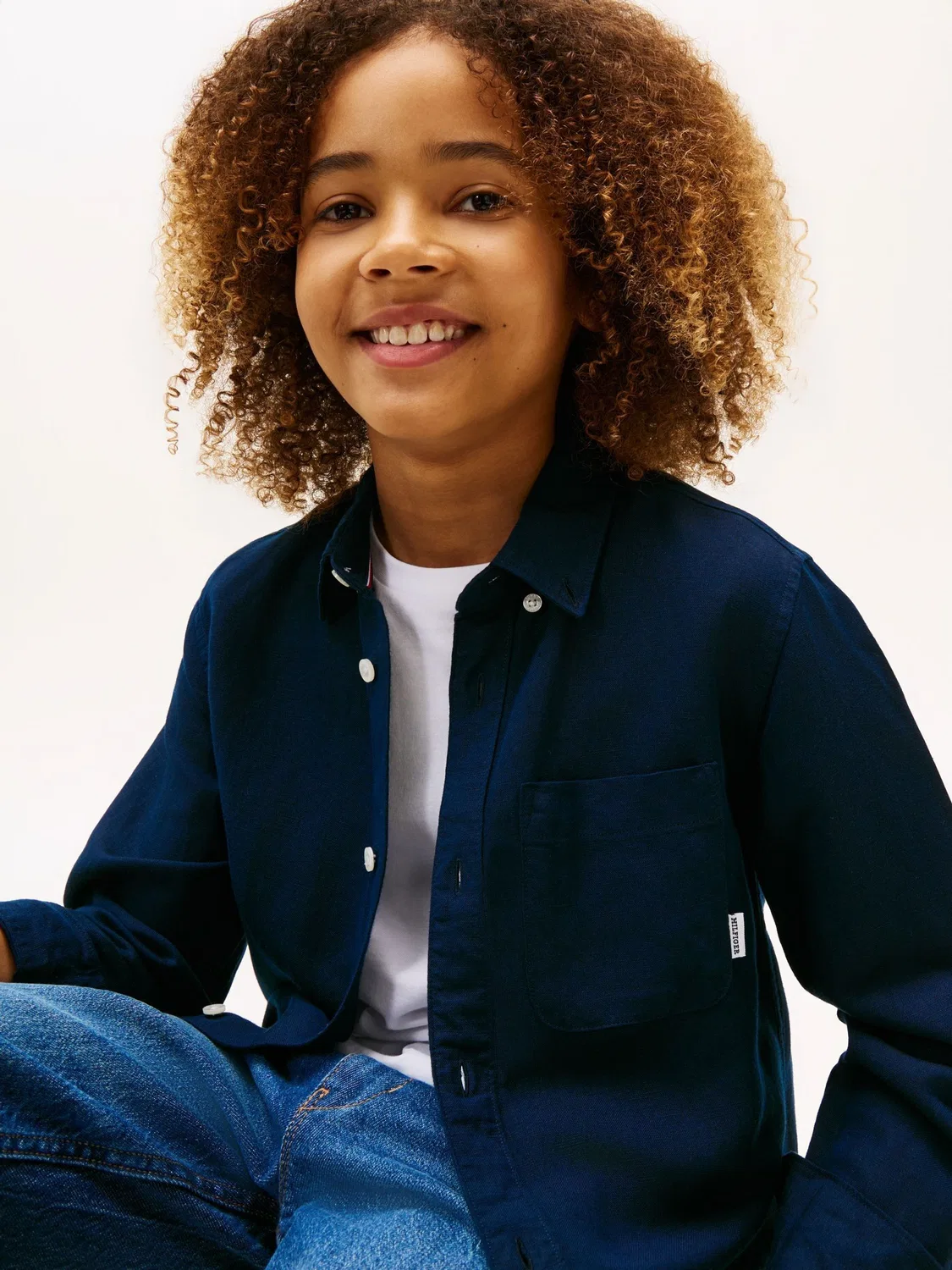Рубашка с длинным рукавом, свободный крой Tommy Hilfiger, синий — фото 4