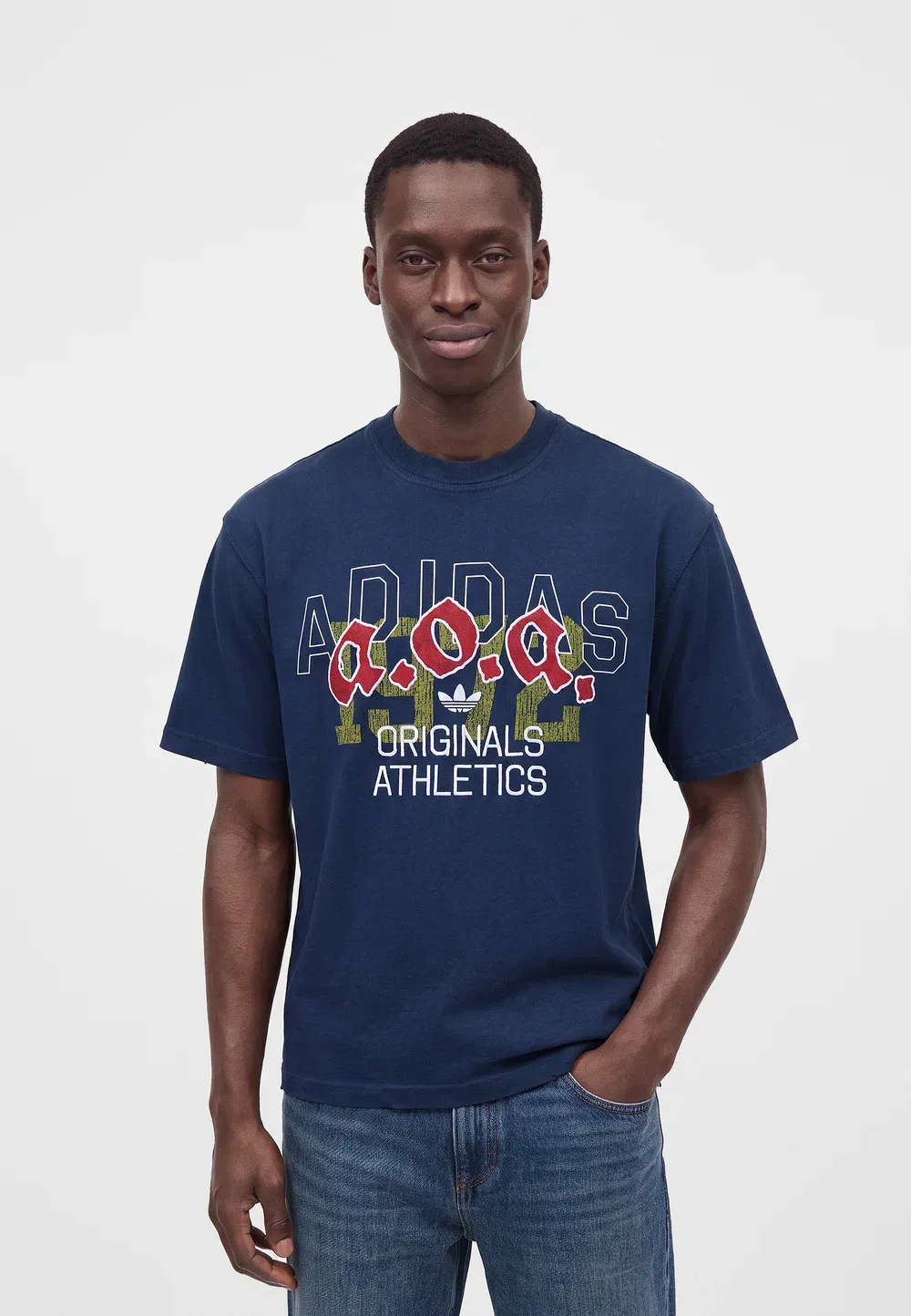 Оригинальная футболка унисекс с принтом Adidas Originals, Night Indigo — фото 4