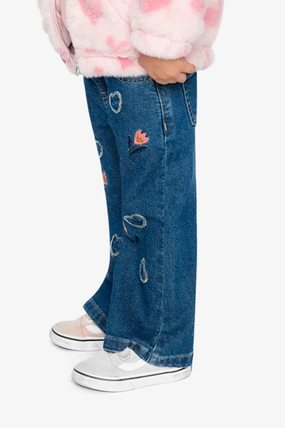 Детские джинсы для девочек с аппликациями Deux par Deux, Navy Blue Denim — фото 3