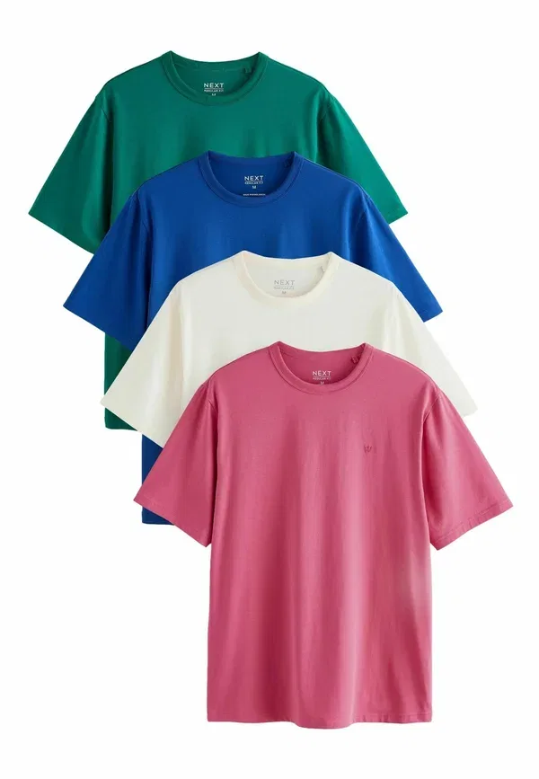 Футболки 4 шт в комплекте Trident T-shirt Next, White, Green, Pink, белый/синий/зеленый/розовый