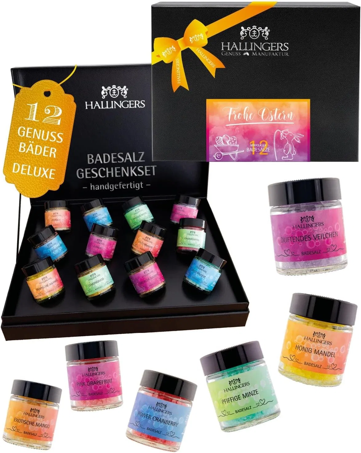 Набор бомбочек для ванны, Hallingers, 12 шт, 420 г, Colourful Mix With Beautiful Motif