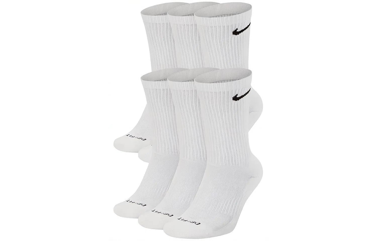 Мужские носки Nike Everyday Plus Crew, 6 пар, Белые