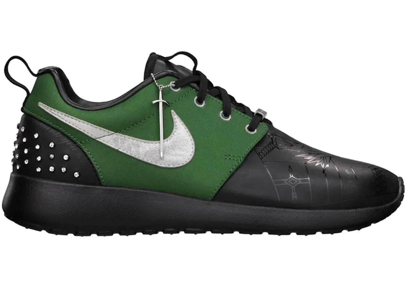 Детские кроссовки Nike Roshe Run Doernbecher, цвет Black/Fortress Green-Metallic Silver
