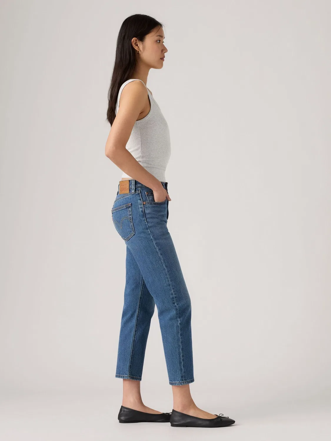 Синие укороченные джинсы Levi's Array Away 501 — фото 3