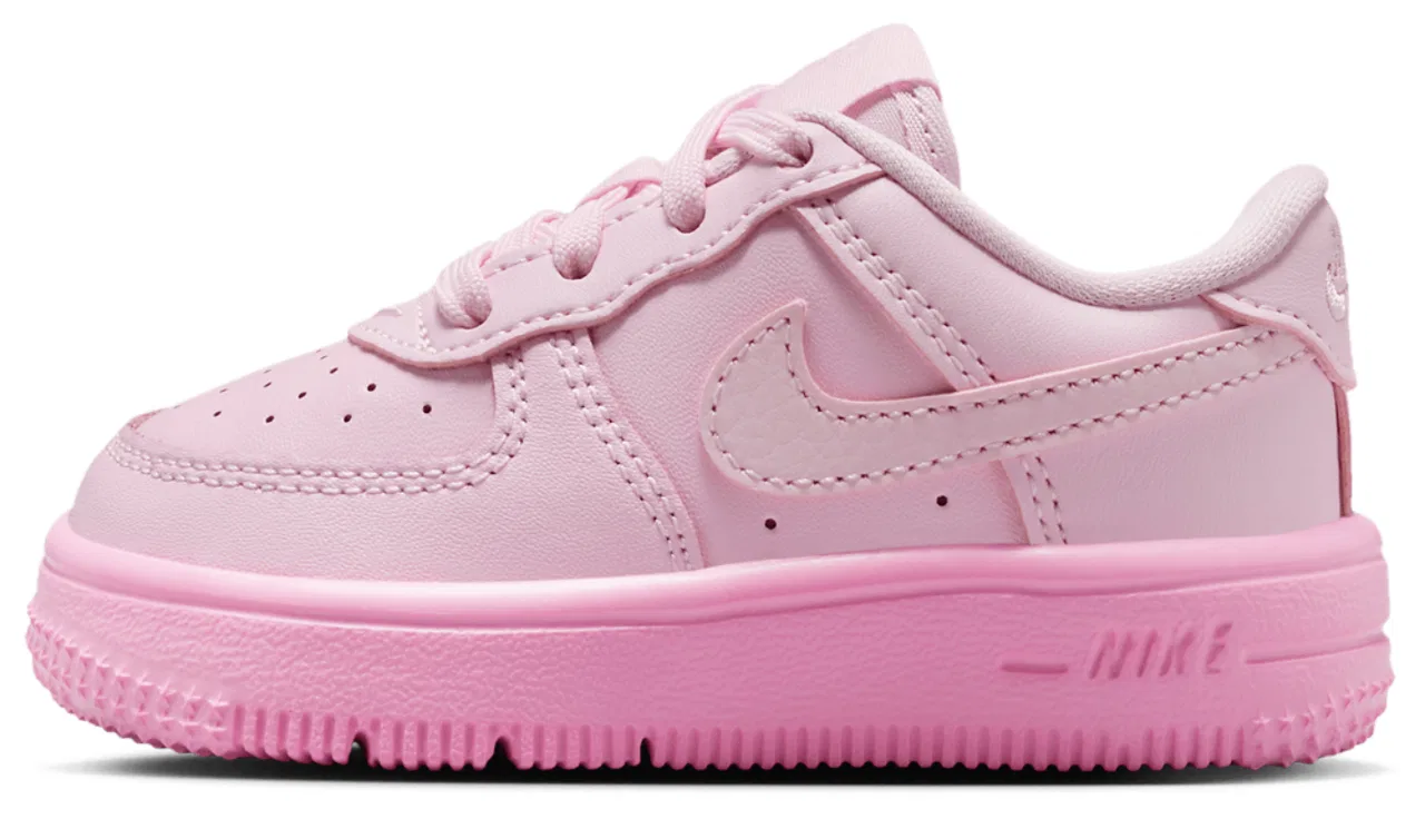 Кроссовки для мальчиков ясельного возраста Air Force 1 Low Lace Nike, цвет Pink Foam/Pink Foam/Pink Rise — фото 2