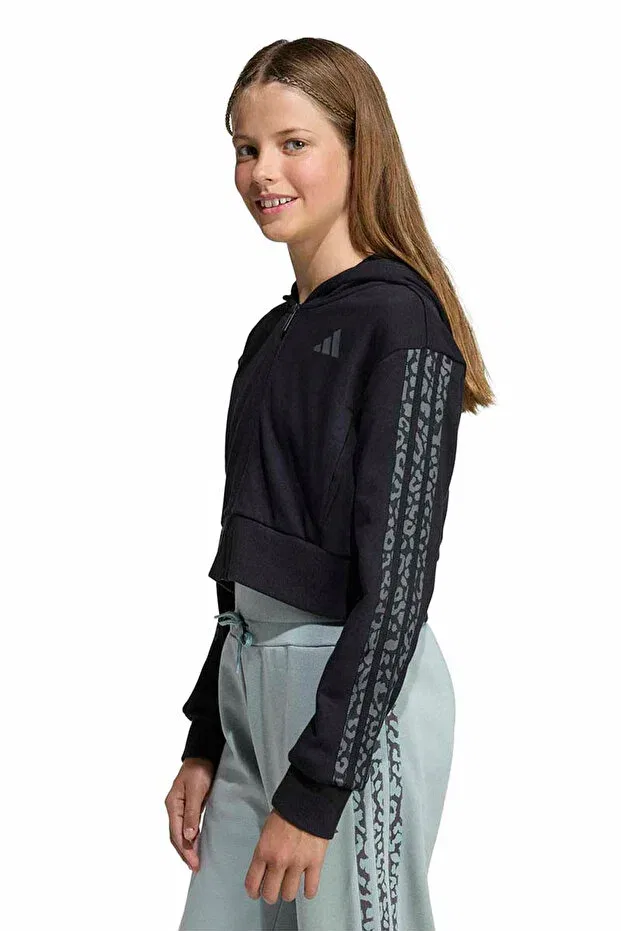 Детское худи с капюшоном с длинным рукавом Adidas, Negru
