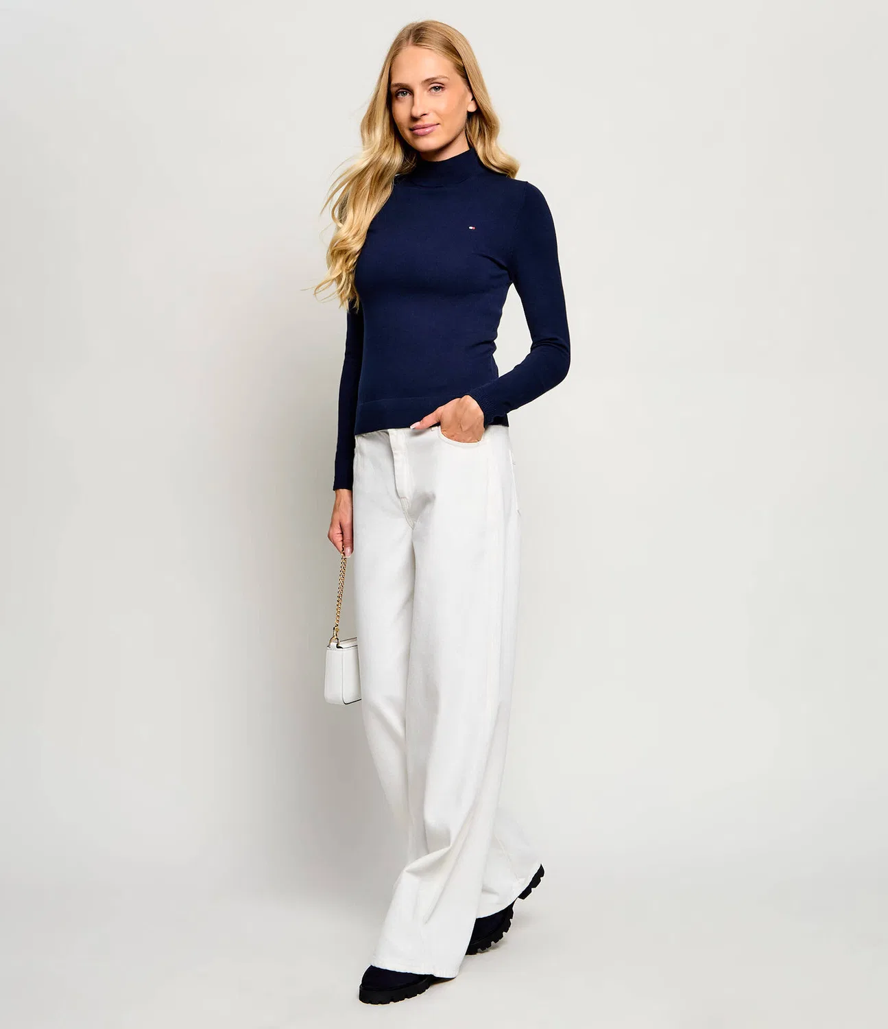 Водолазка укороченная Tommy Hilfiger, темно-синий — фото 2