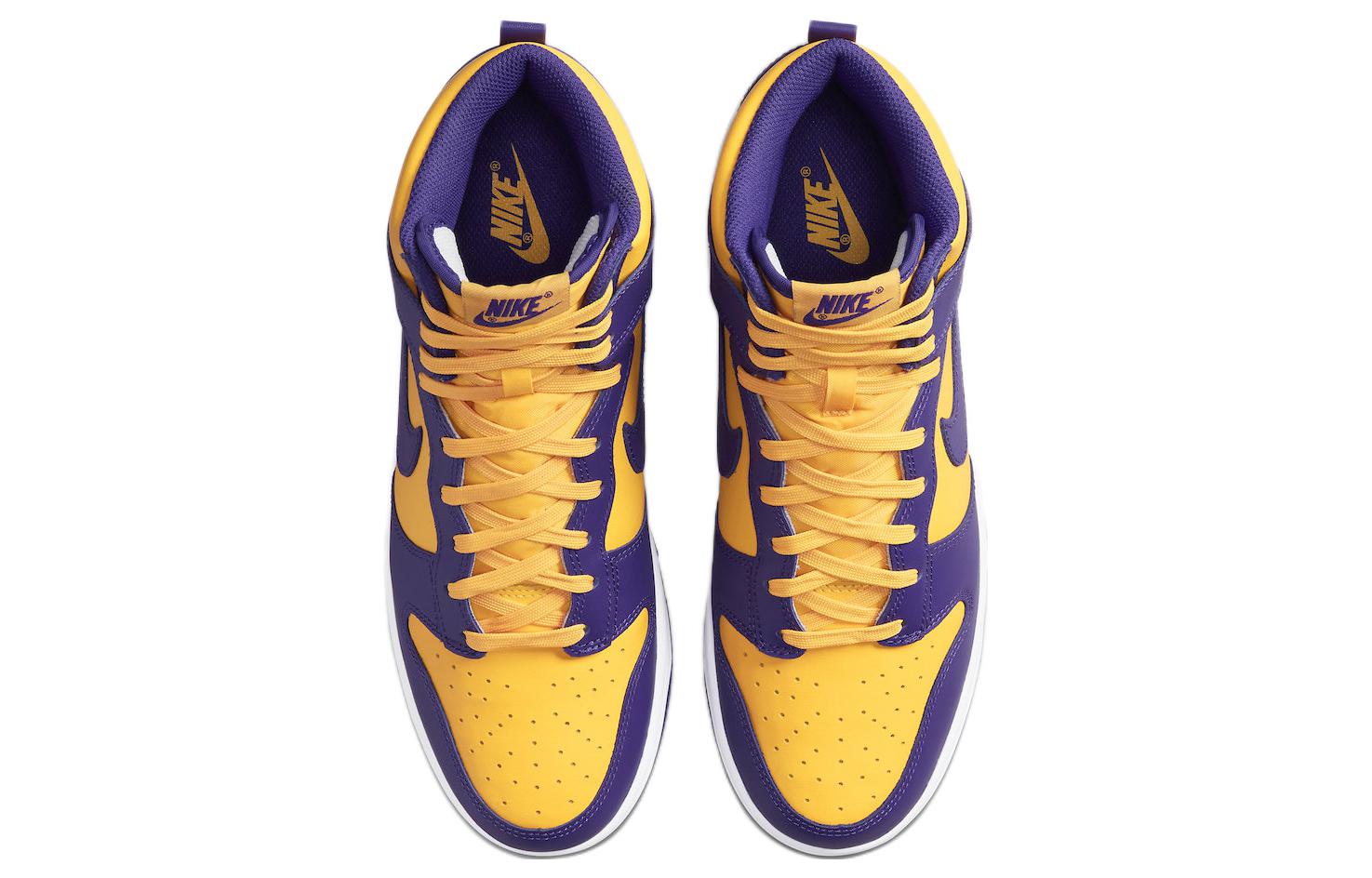 Кроссовки Nike Dunk High Lakers, желтый/фиолетовый — фото 4