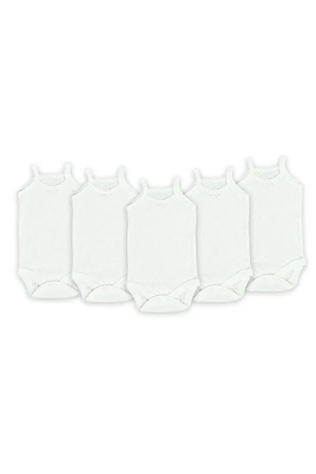 Детское боди-комбинезон без рукавов 5 шт Novibaby, Ecru