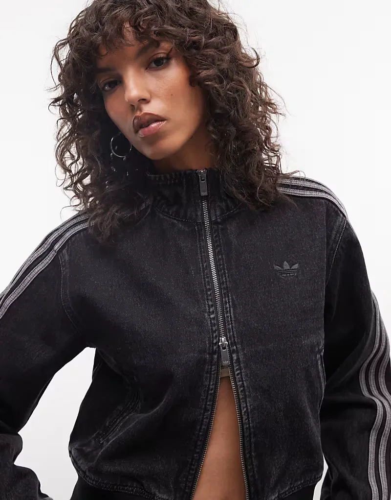Спортивная куртка Adidas Originals Firebird из денима, черный