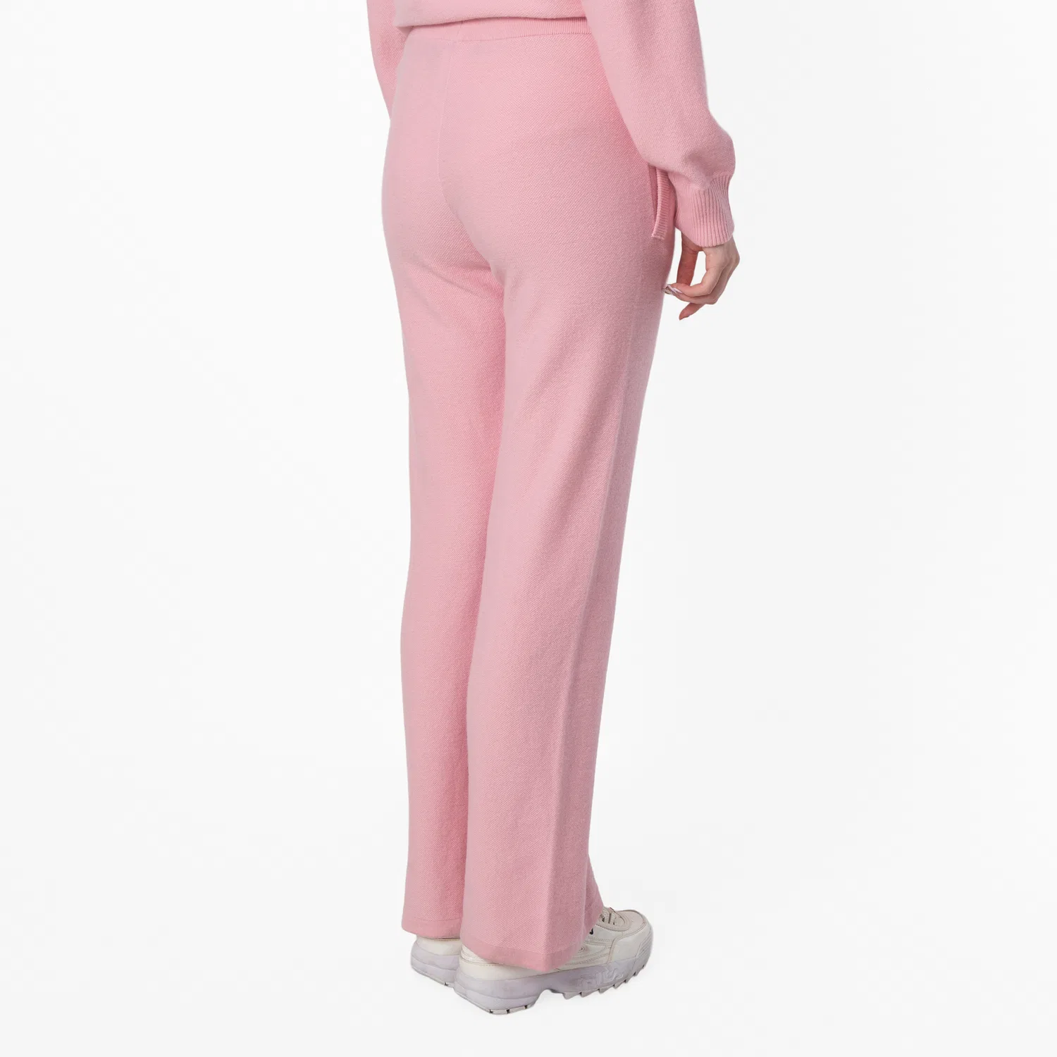 Брюки женские вязаные расклешенные Ribbed-Knit Flared Trousers Versace, Pink