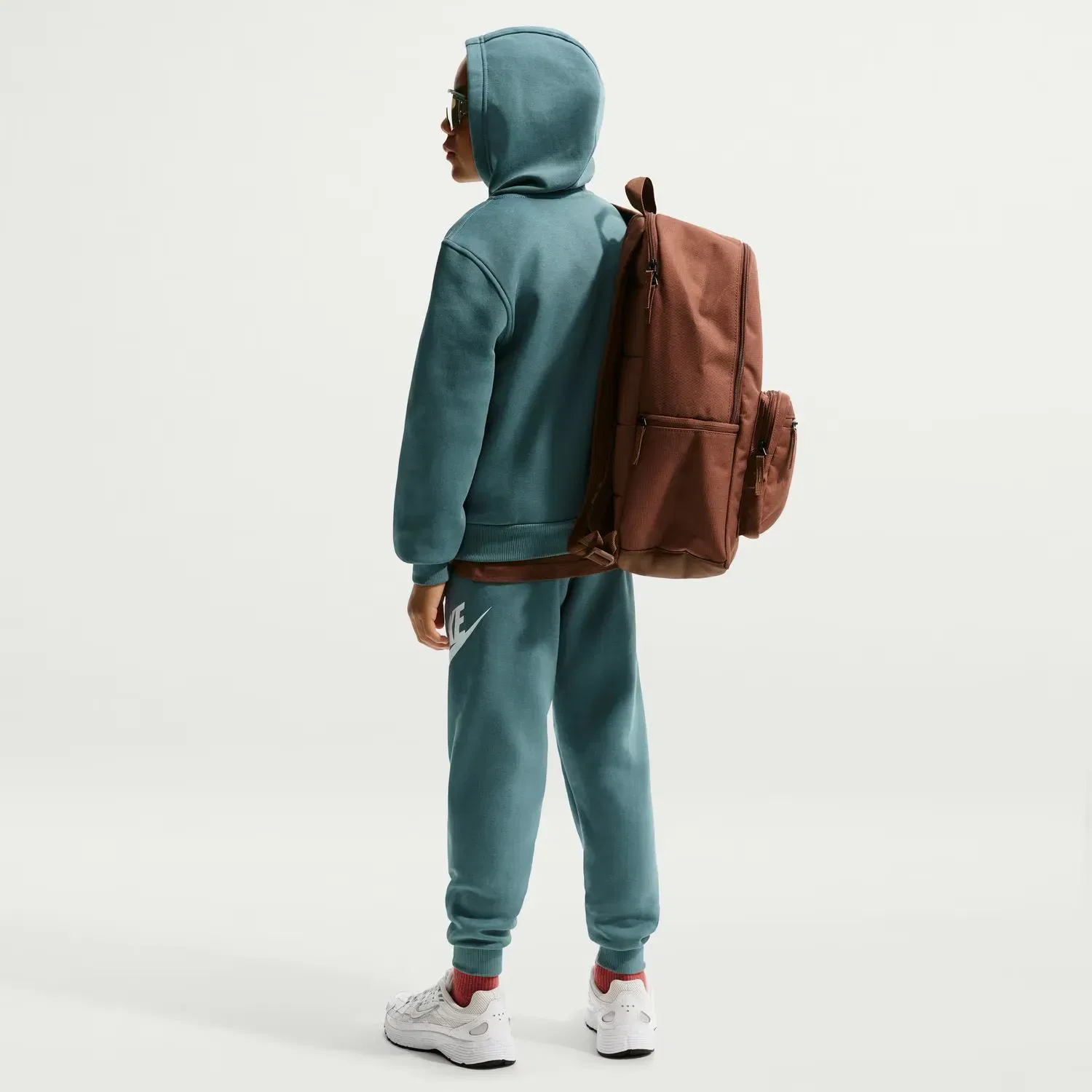 Детская толстовка на молнии из флиса Nike Club Fleece, Verde — фото 2
