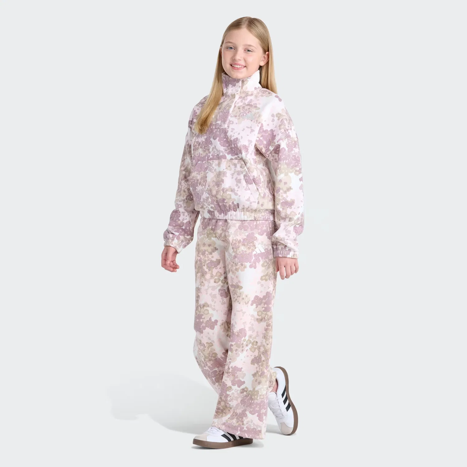 Детский пуловер с принтом из флиса Adidas Sportswear, Magic Mauve