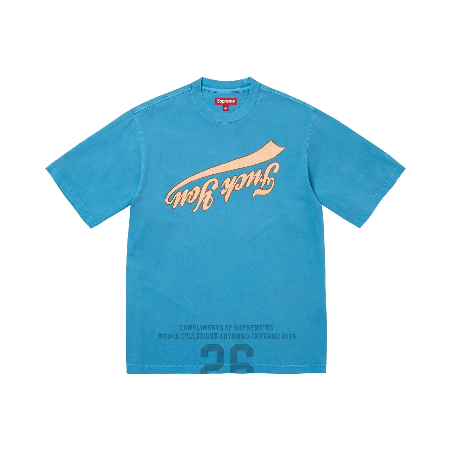 Футболка с принтом Cracked Flipped Supreme, Blue