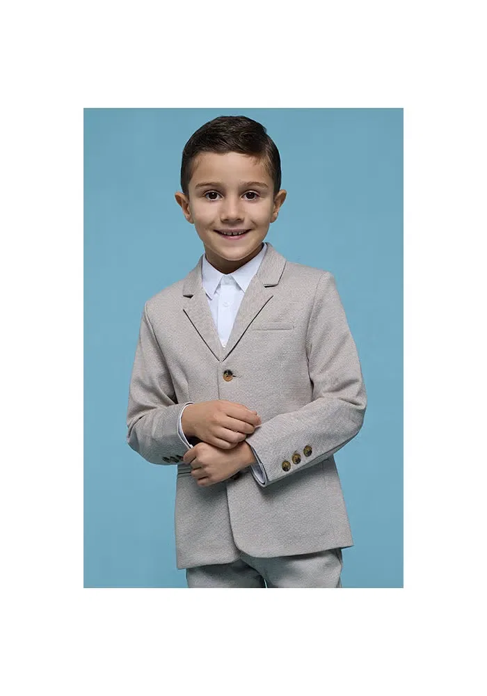 Пиджак однобортный с текстурой R&B, бежевый