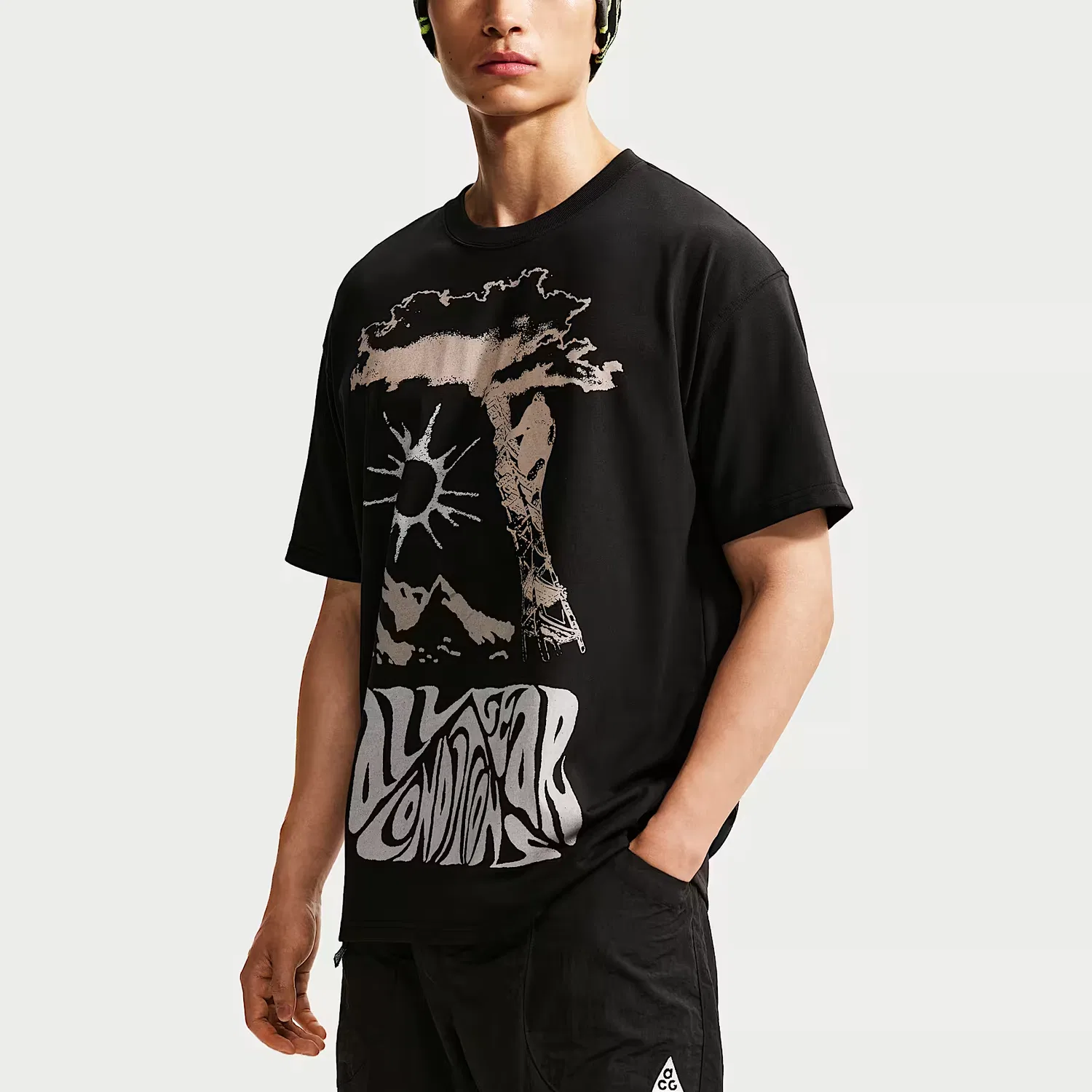 Мужская быстросохнущая футболка Nike ACG, Цвет Black — фото 4