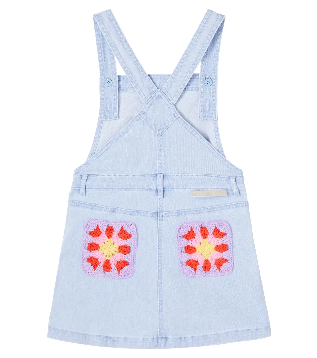 Платье джинсовое с отделкой крючком Stella Mccartney Kids, Light Blue — фото 4