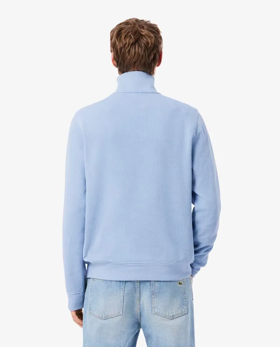 Мужская толстовка с высоким воротником и молнией Lacoste, Azul Claro — фото 2