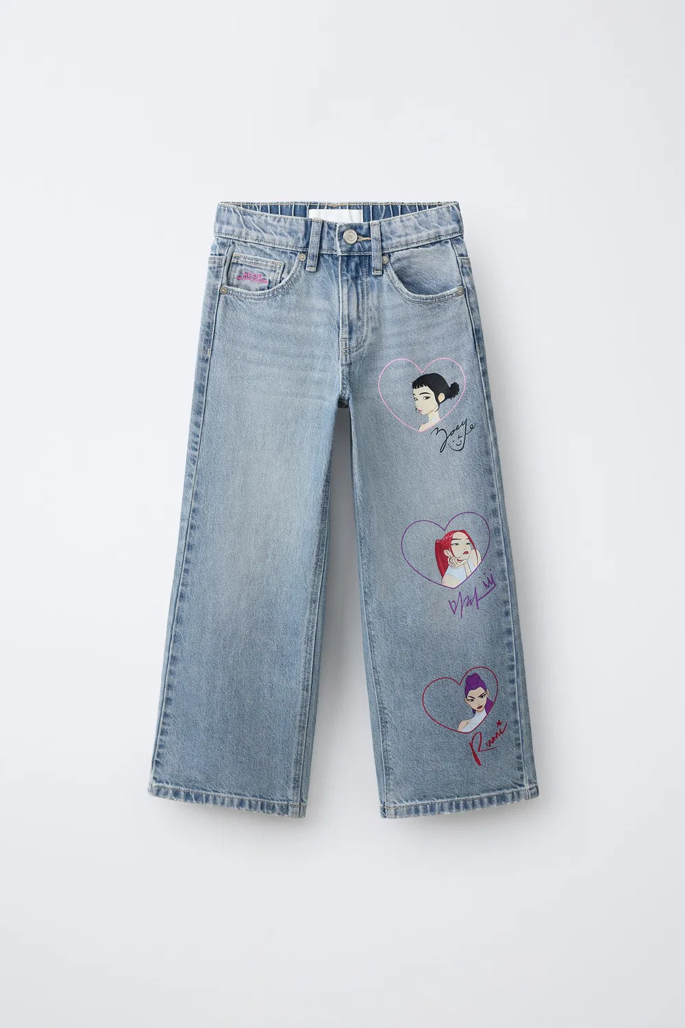 KPOP DEMON HUNTERS NETFLIX Широкие джинсы ZARA, Blue