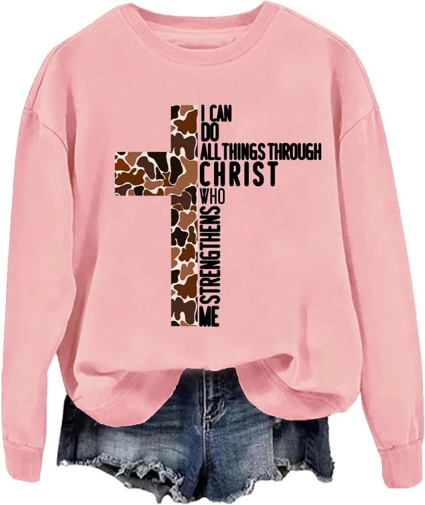 Мужское худи с принтом I Can Do All Things Through Christ Who Strengthens Me, розовый