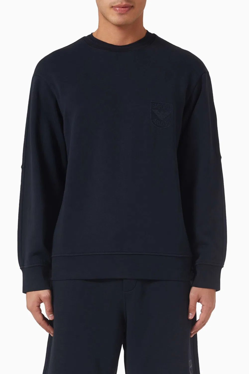 Свитшот с вышивкой Emporio Armani, синий