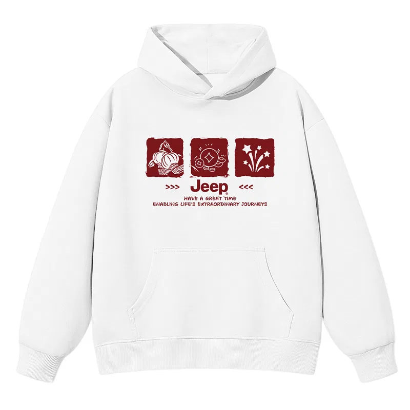 Детский свитшот с капюшоном, утепленный, Jeep, White Heavyweight