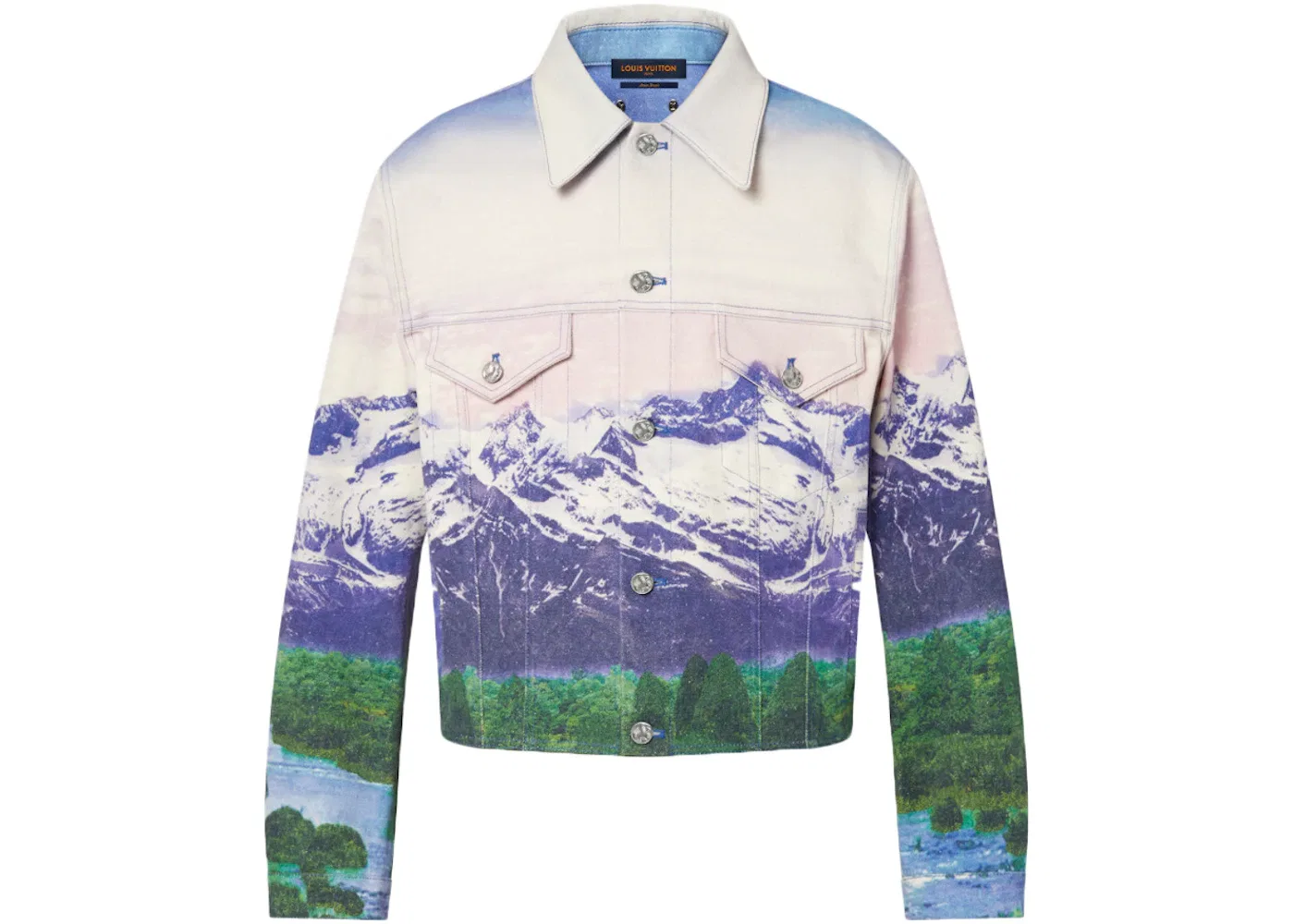 Мужская куртка из денима с принтом Landscape Louis Vuitton, Multicolor