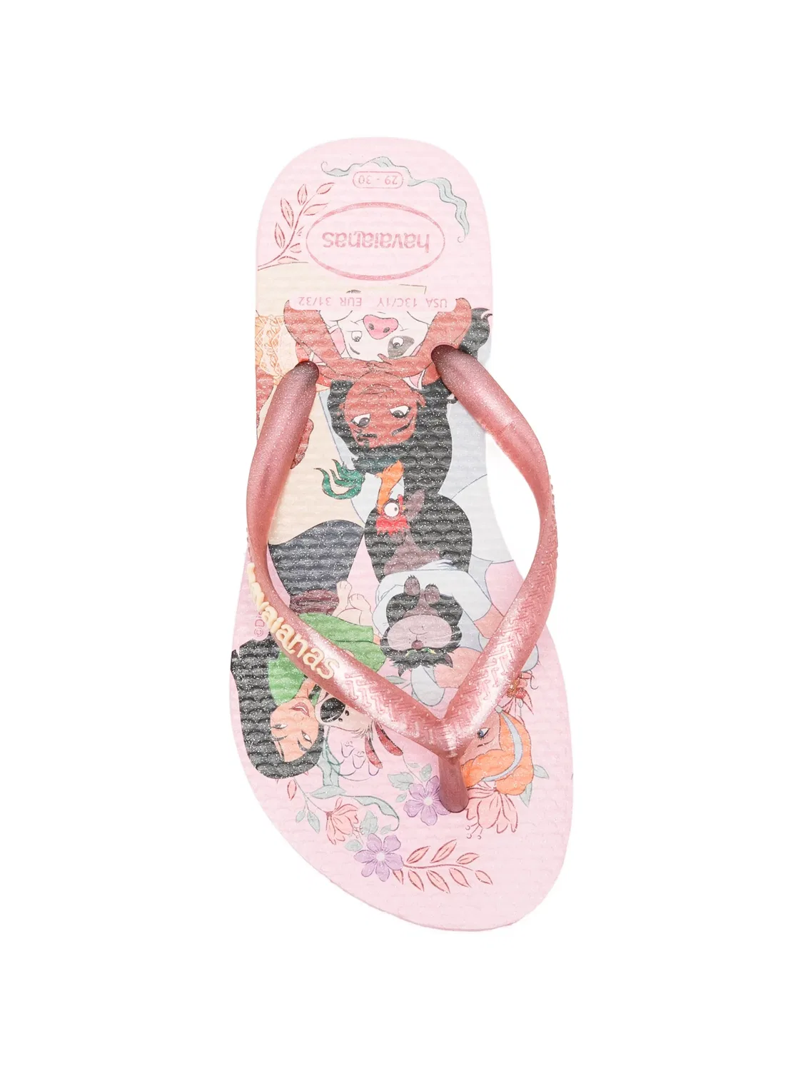 Шлепанцы с графичным принтом из коллаборации с Disney Havaianas Kids, розовый — фото 3