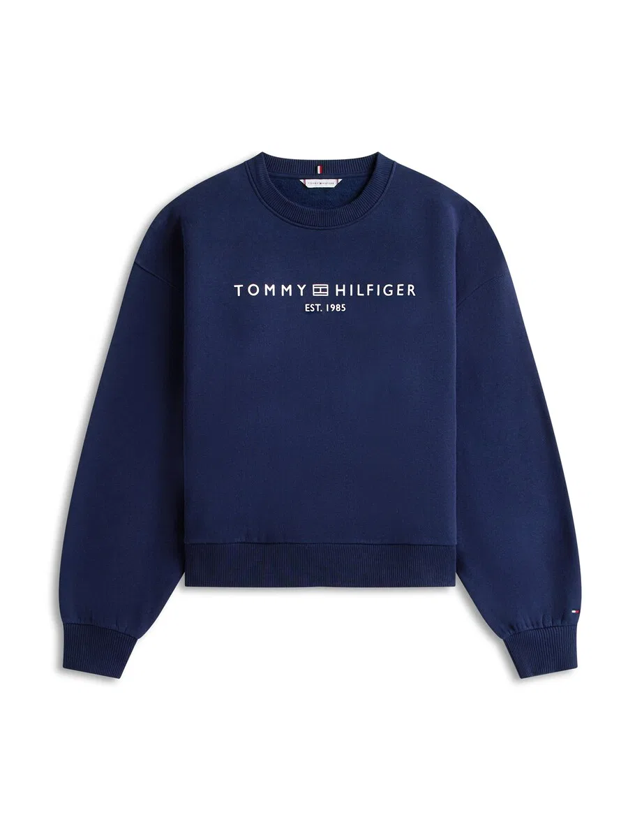 Толстовка TOMMY HILFIGER 'Logo Relaxed' темно-синего цвета