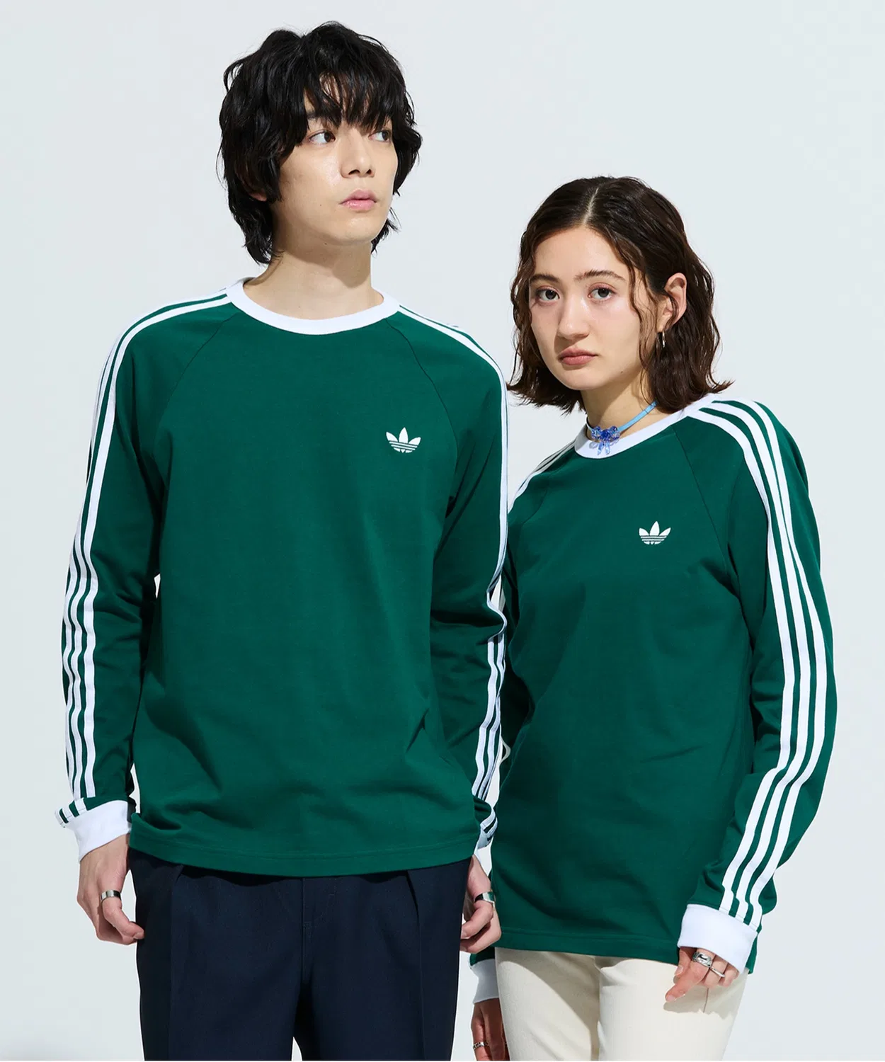 Мужская футболка с длинным рукавоми принтом Три полоски Adidas, Green