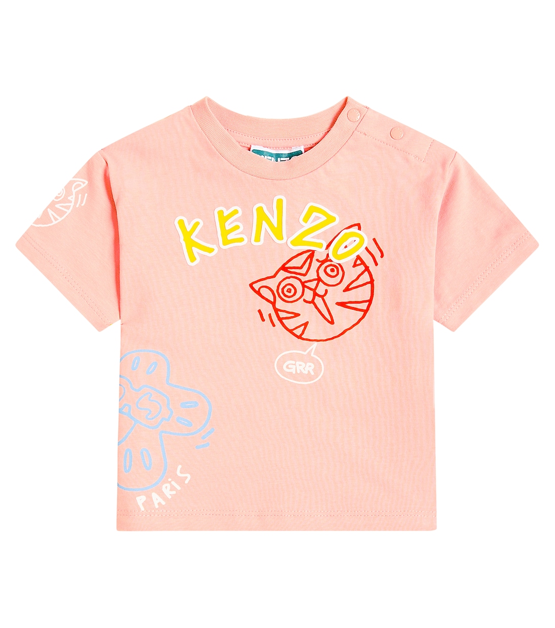 

Футболка с принтом из хлопковой смеси для младенцев Kenzo Kids, Nude