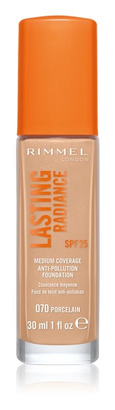 

Осветляющий тональный крем SPF 25 Rimmel Lasting Radiance, оттенок 070 Porcelain 30 мл