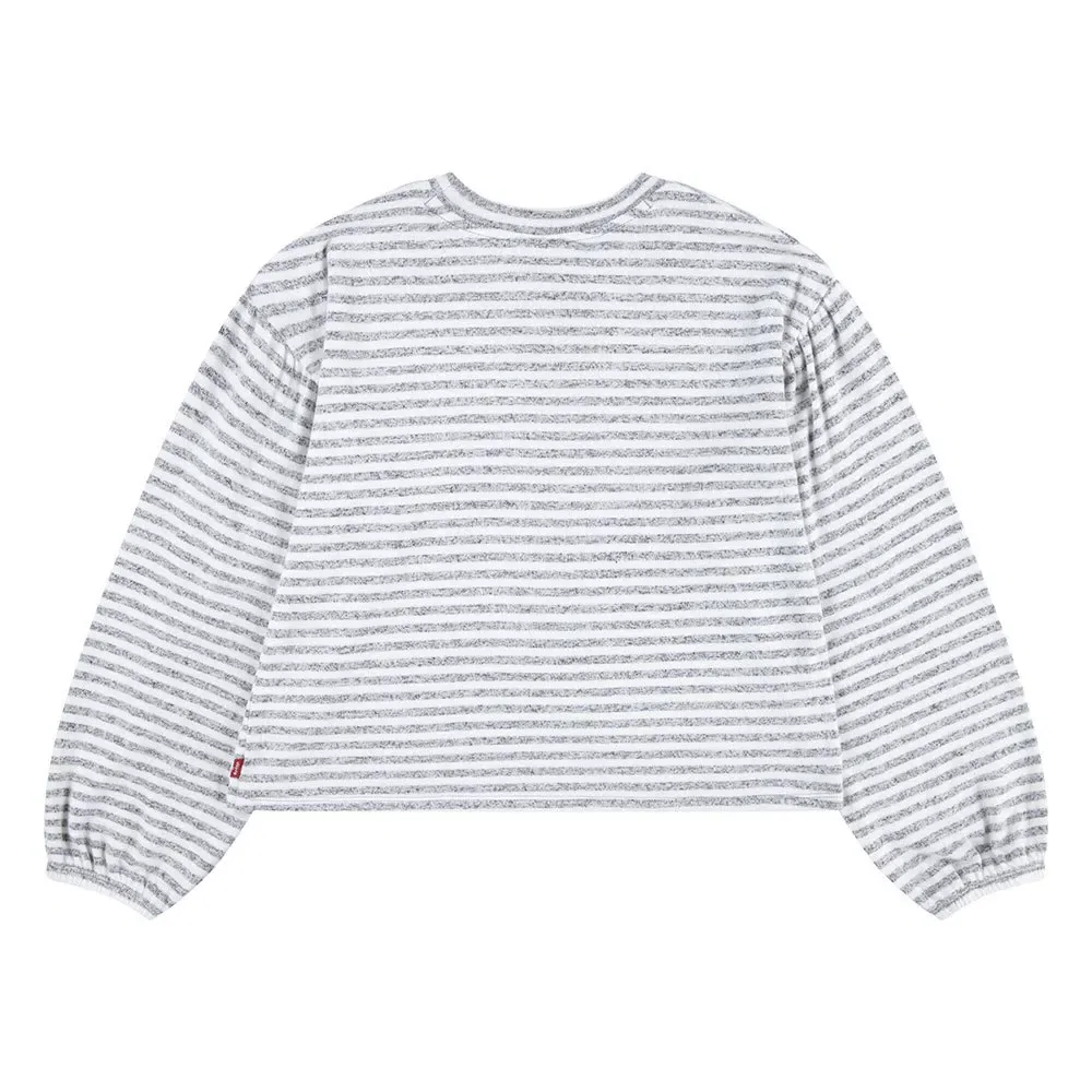 Детская футболка для девочек с длинным рукавом Hacci Striped Knit Levi's, Grey — фото 2