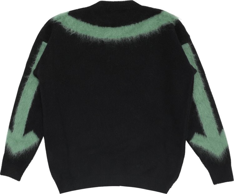 Толстовка Off-White Fuzzy Arrows Crewneck 'Black/Hedge Green', зеленый — фото 3
