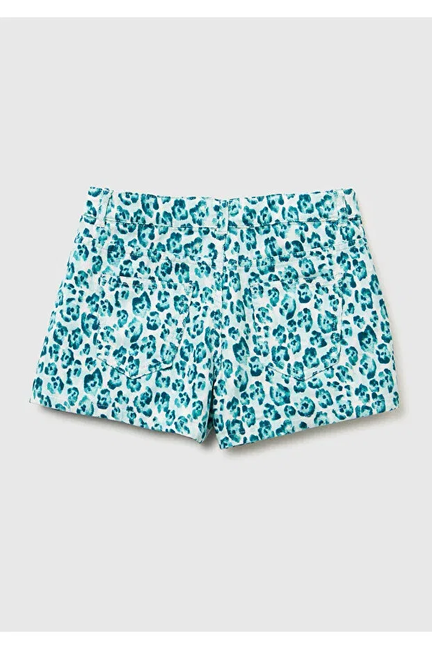 Детские шорты для девочек вельветовые с принтом Bermuda United Colors Of Benetton, Mint Green — фото 2