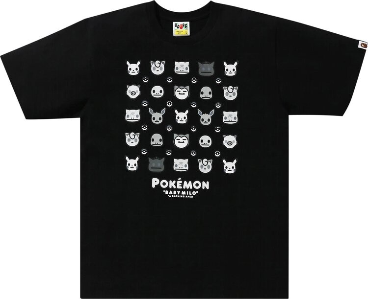 

Футболка BAPE Baby Milo x Pokemon Monotone Tee #4 'Black', черный