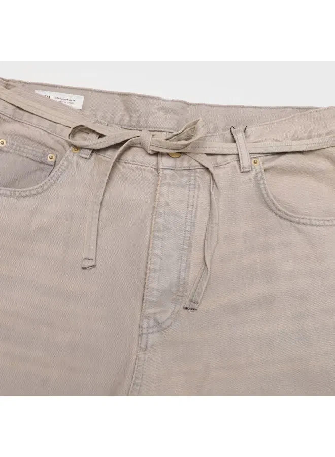 Джинсы широкие прямые из чистого хлопка с тонким шнурком Zara, хаки — фото 4