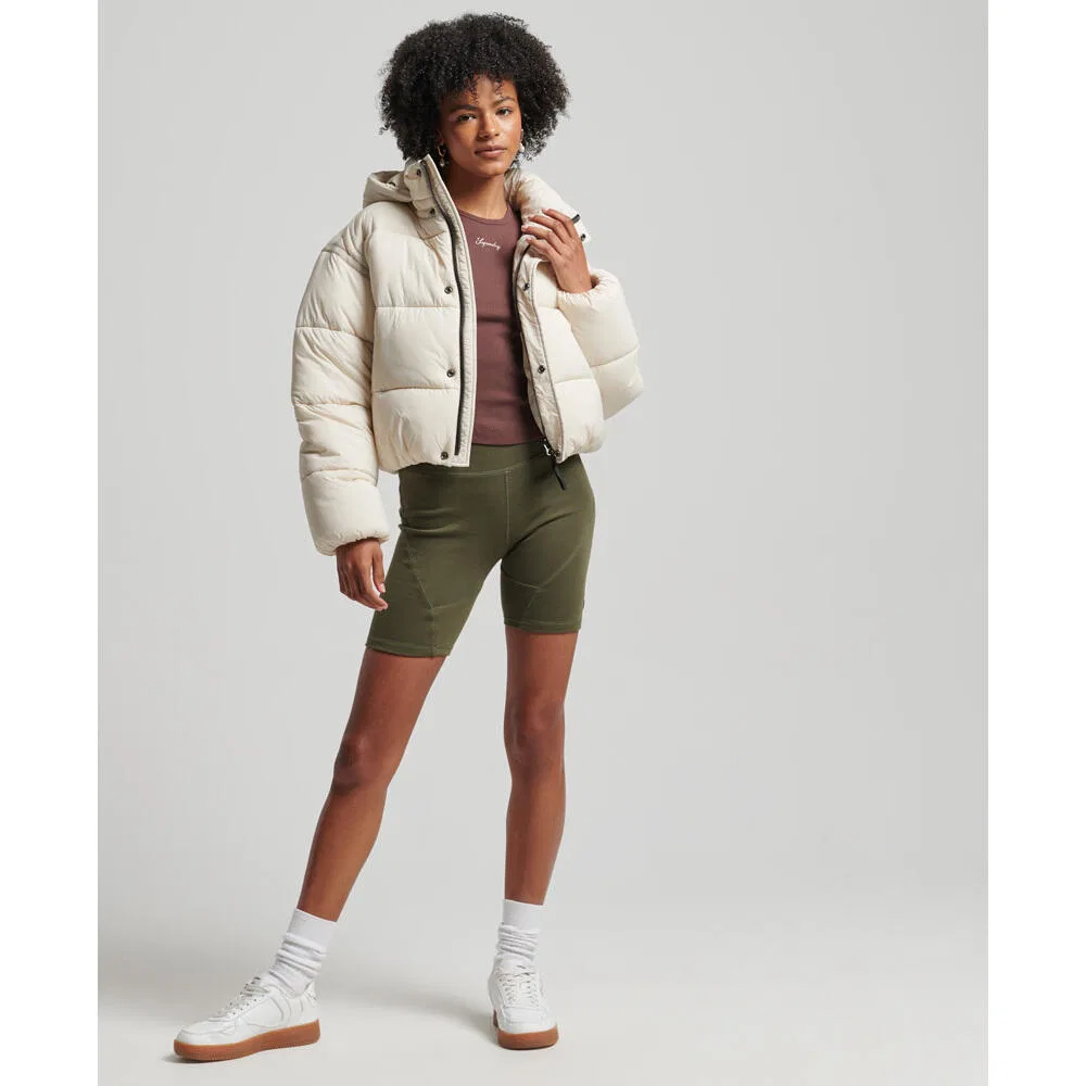Женская короткая куртка с принтом Cocoon Superdry, Grau Baumwollweiß Beige
