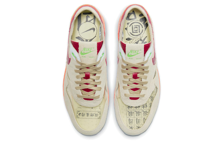 Кроссовки Nike X Clot Air Max 1, бежевый/оранжевый — фото 4